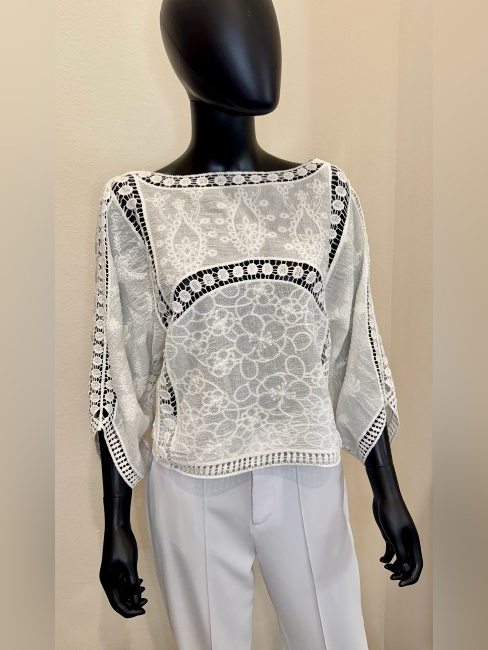Boho chic 100% cotton top size L